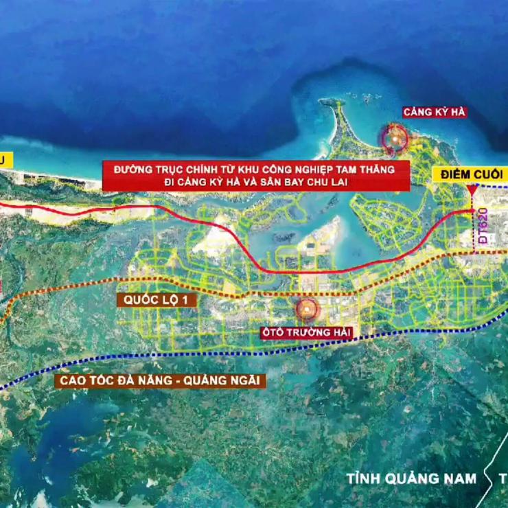 Dự án: Đường trục chính từ khu công nghiệp Tam Thăng đi cảng Kỳ Hà và sân bay Chu Lai